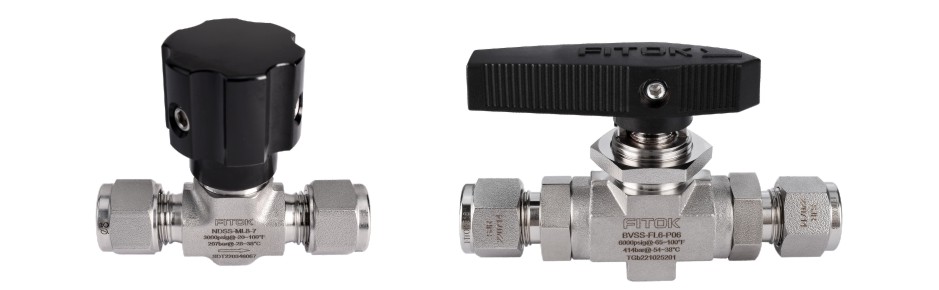 风暴娱乐ND系列针阀（左）和BV系列球阀（右）