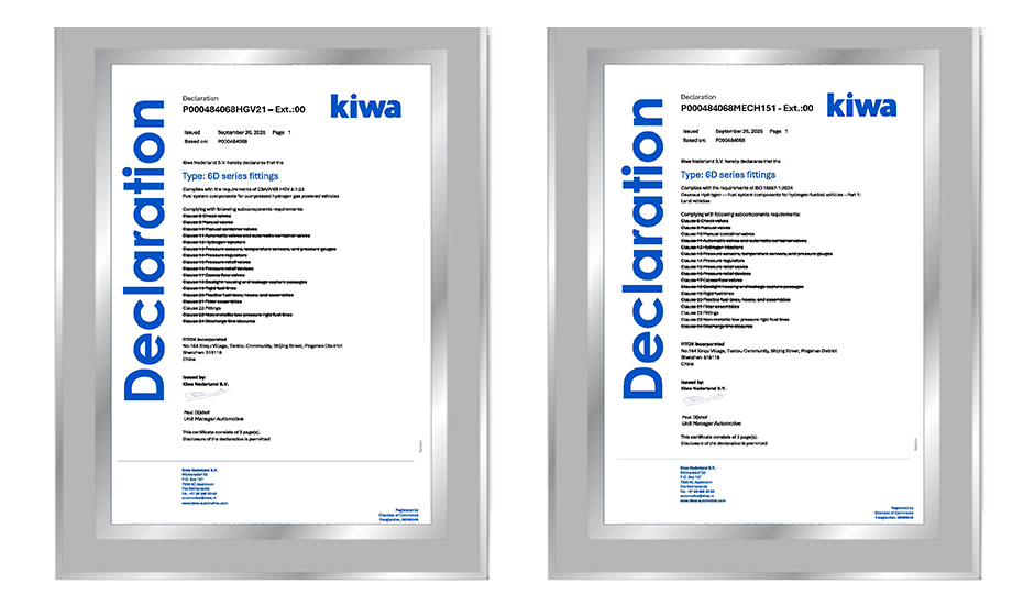 FENGBAO 6D系列双卡套接头通过关键氢能标准测试，助力氢燃料汽车安全升级